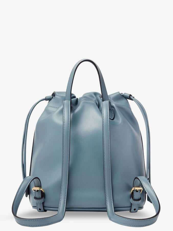 Fendi Leather Backpack With Metal Ff Logo Detail