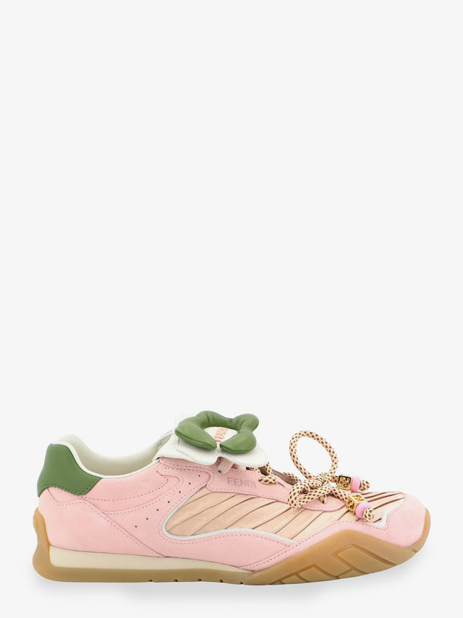 Fendi Fendi Wave Pulse Suede Sneakers With Satin Inserts 41 C Cand Rosa Ice Verd