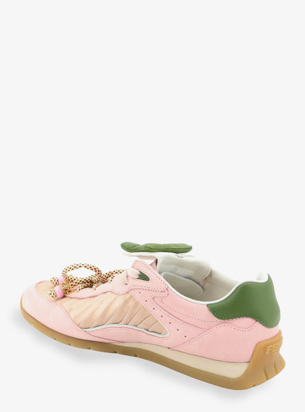 Fendi Fendi Wave Pulse Suede Sneakers With Satin Inserts