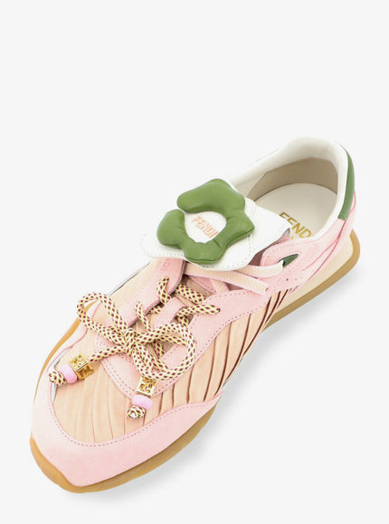 Fendi Fendi Wave Pulse Suede Sneakers With Satin Inserts