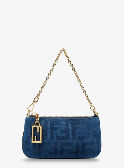 Fendi Ff Fabric Coin Purse Uni Blu Abisso
