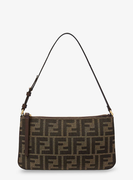 Fendi Flat Ff Fabric Shoulder Bag Uni T.moro+R.ebano+Os