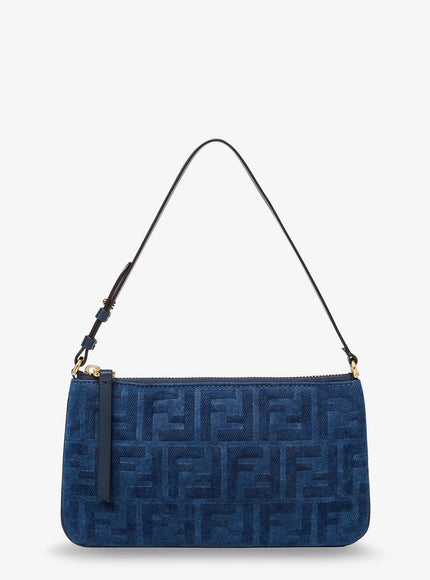 Fendi Flat Ff Fabric Shoulder Bag Uni Blu Abisso