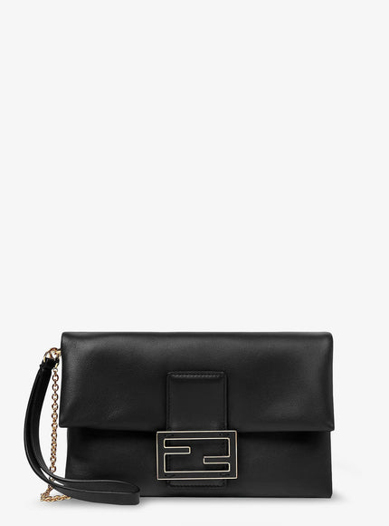 Fendi Mamma Baguette Leather Crossbody Bag Uni Nero Oro Soft