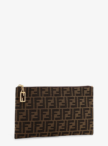 Fendi Medium Flat Ff Jacquard Fabric Pochette