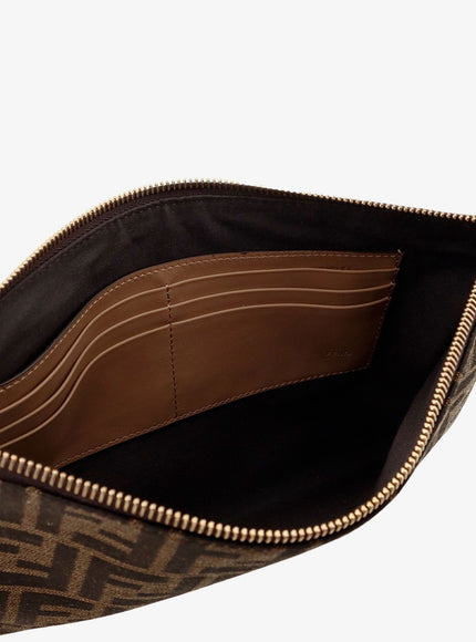 Fendi Medium Flat Ff Jacquard Fabric Pochette