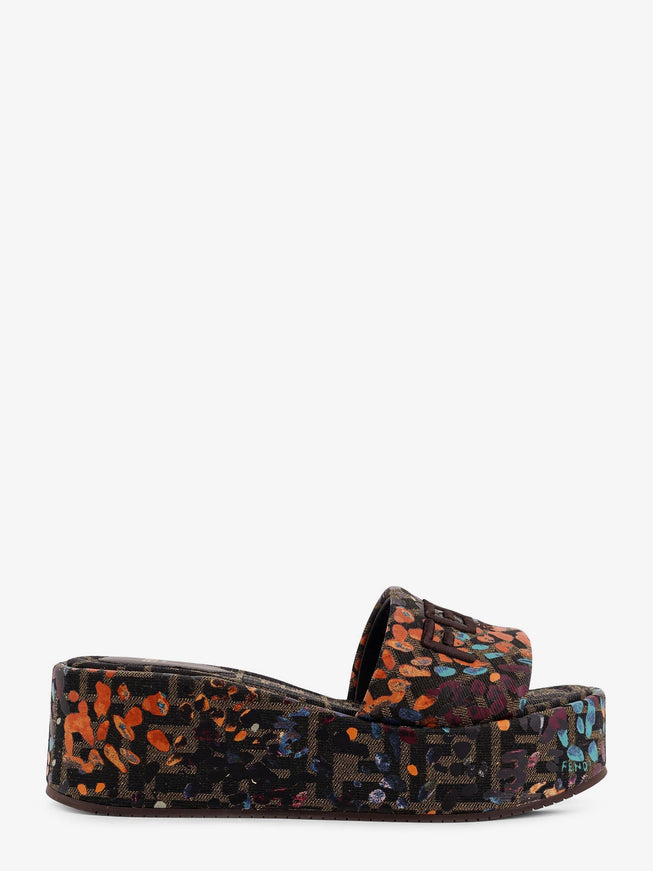 Fendi Ff Fabric Sandals With Multicolor Detail Tab.ner Mlc Rhum+Mor