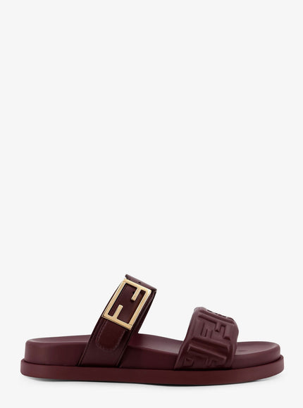 Fendi Fendi Feel Low Leather Sandals Plum Plum