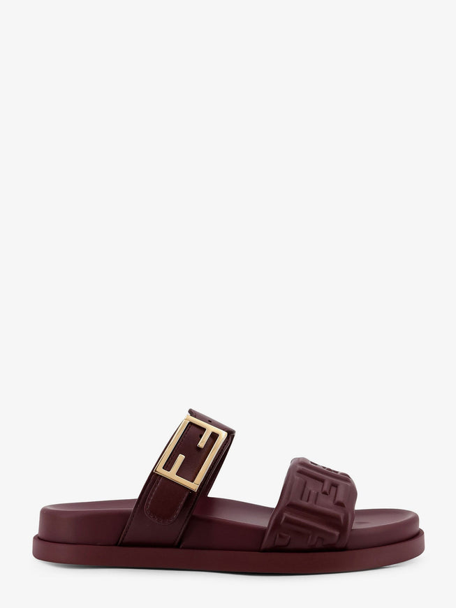 Fendi Fendi Feel Low Leather Sandals Plum Plum