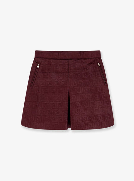 Fendi Quilted Nylon Mini Skirt Plum 26