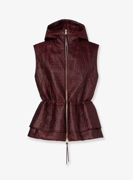 Fendi Quilted Nylon Vest M Plum 26