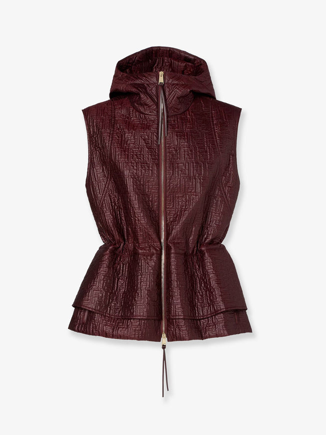 Fendi Quilted Nylon Vest M Plum 26