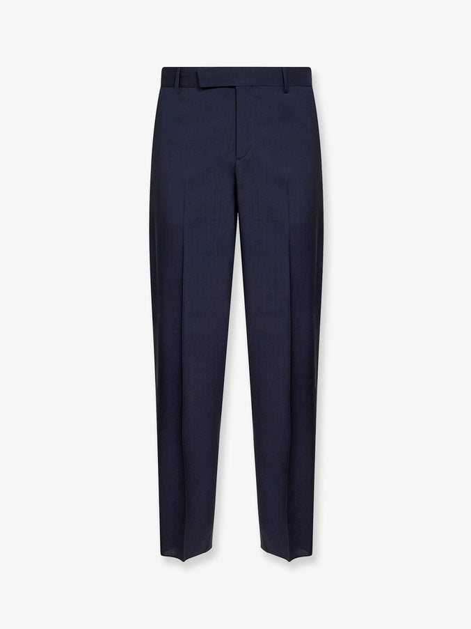 Fendi Virgin Wool Trousers Dark Blu