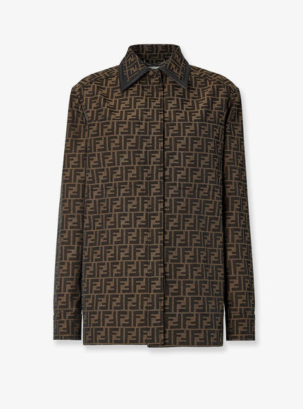 Fendi Ff Canvas Jacket Tobacco