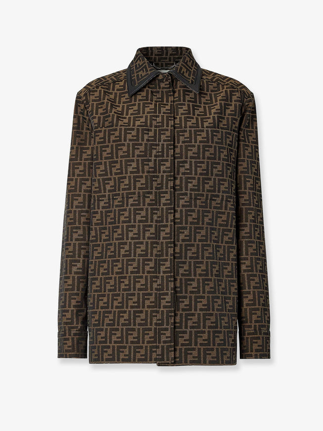Fendi Ff Canvas Jacket Tobacco