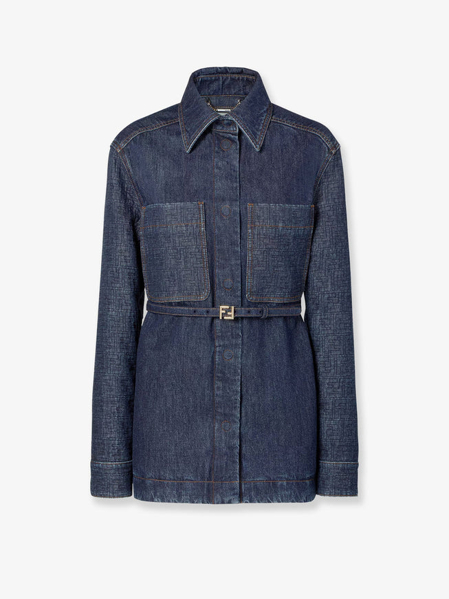 Fendi Ff Denim Jacket Blueberry-26