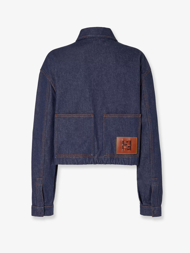 Fendi Denim Jacket With Front Embroidered Logo