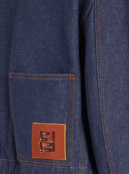 Fendi Denim Jacket With Front Embroidered Logo