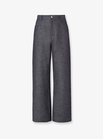 Fendi Relaxed Linen, Cotton And Silk Jeans Dark Blu