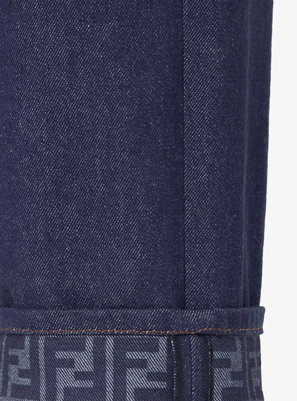 Fendi Blue Denim Jeans With Ff Detail On The Bottom