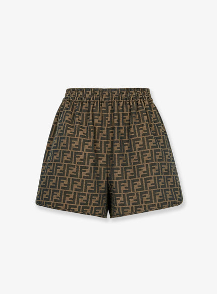 Fendi Ff Fabric Shorts Tobacco