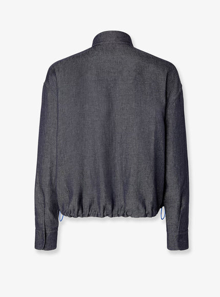 Fendi Reversible Denim Jacket With Embroidered Ff Logo