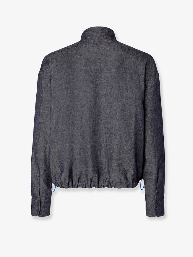 Fendi Reversible Denim Jacket With Embroidered Ff Logo