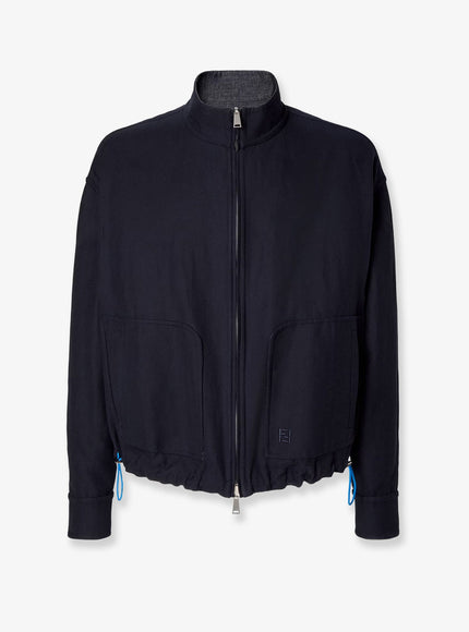 Fendi Reversible Denim Jacket With Embroidered Ff Logo