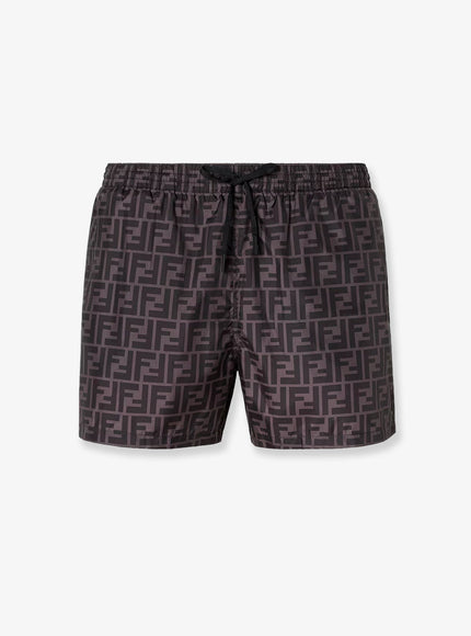 Fendi Ff Nylon Swim Trunks Grey