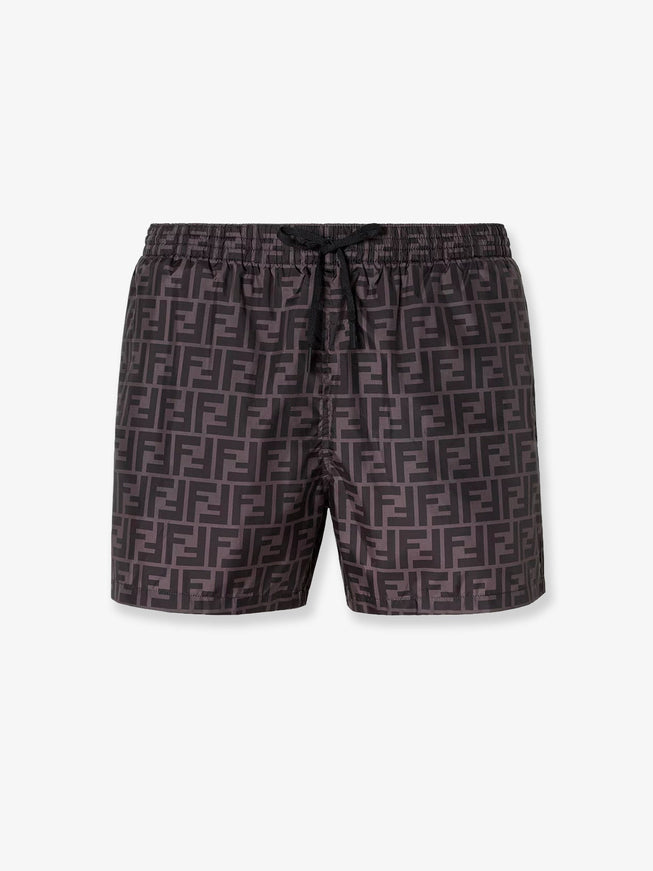 Fendi Ff Nylon Swim Trunks Grey