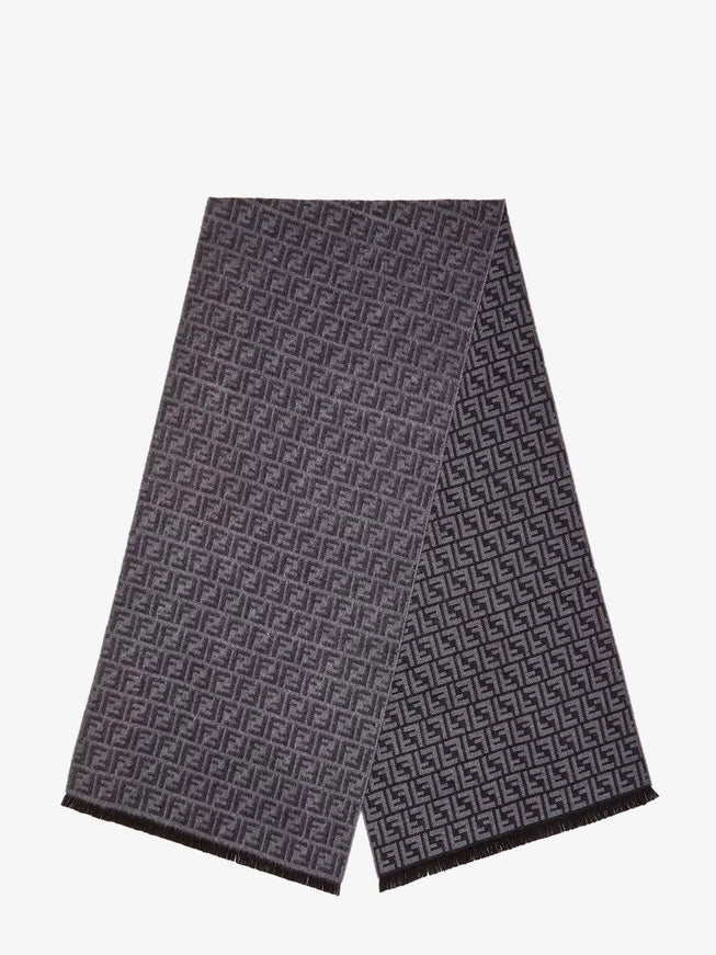 Fendi Ff Virgin Wool Scarf Uni Grigio Antracite