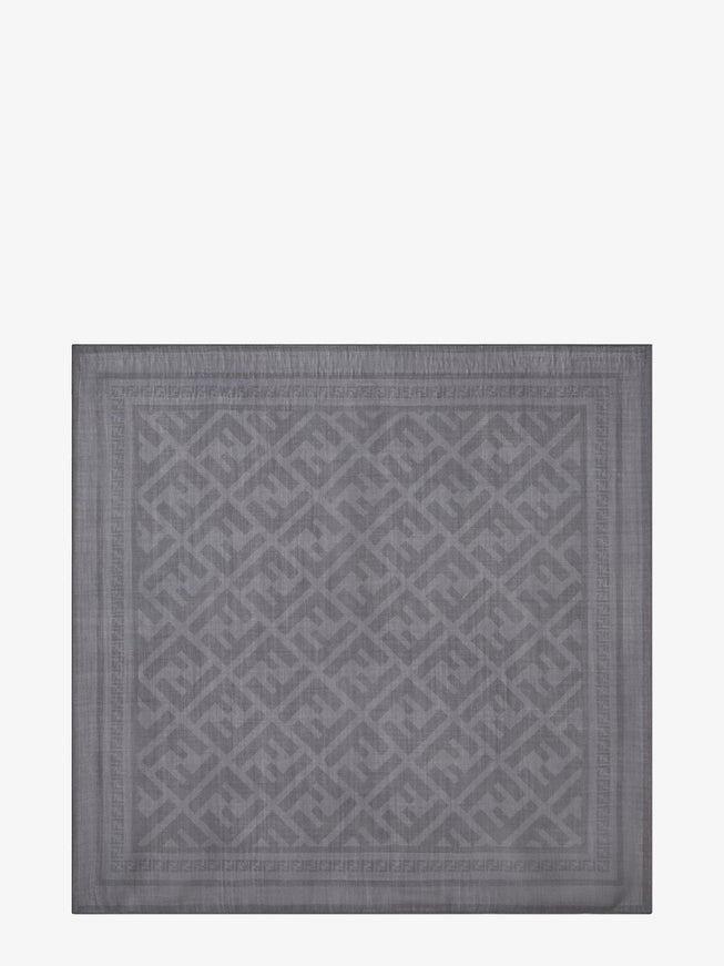 Fendi Wool And Silk Scarf Uni Grigio Chiaro