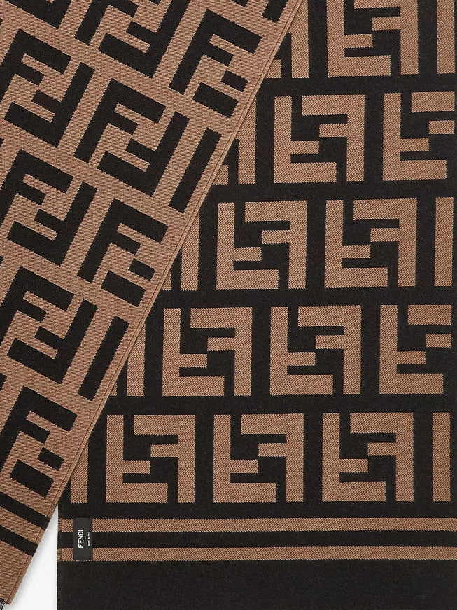 Fendi Wool And Silk Ff Scarf
