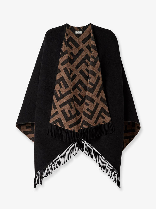 Fendi Cashmere And Wool Poncho Uni Tabacco