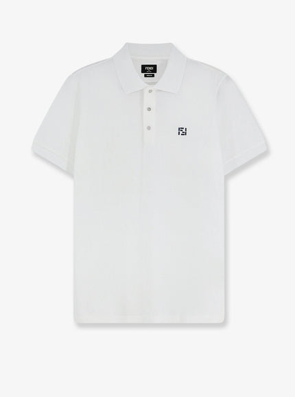 Fendi Cotton Polo Shirt Bianco