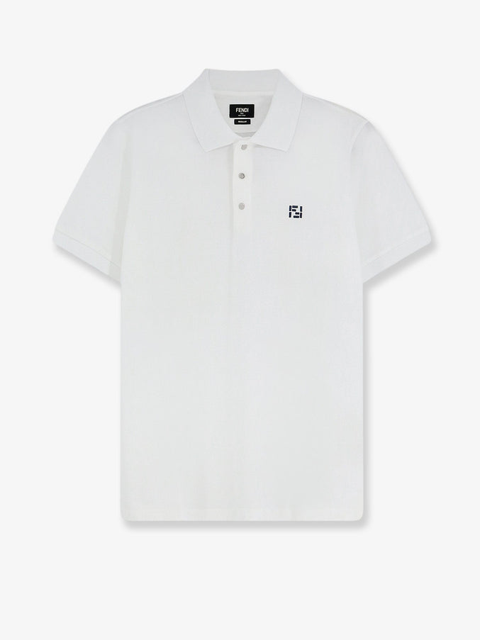Fendi Cotton Polo Shirt Bianco