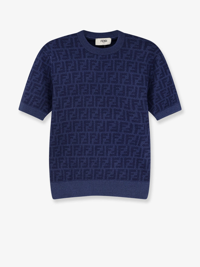 Fendi Ff Wool And Silk Sweater Blueberry 26