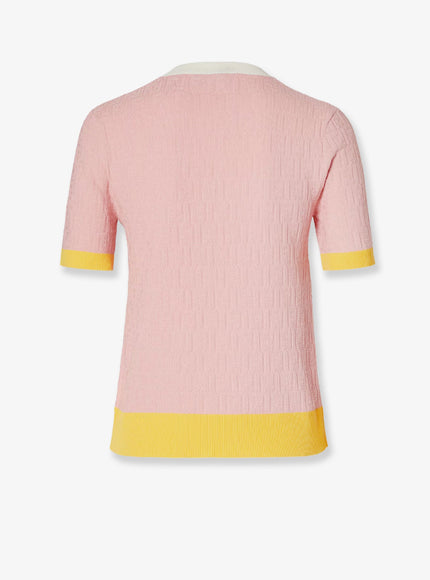 Fendi Cotton And Silk Sweater With All-Over Ff Motif