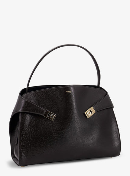 Ferragamo Hug Leather Shoulder Bag With Logo On The Front
