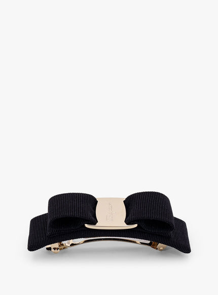 Ferragamo Hair Clip With Iconic Vara Bow Uni Nero