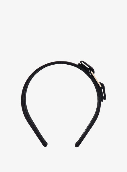 Ferragamo Vara Fabric Headband With Bow Uni Nero
