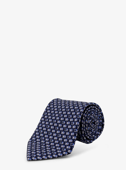 Ferragamo Orazio Silk Tie Uni Blu