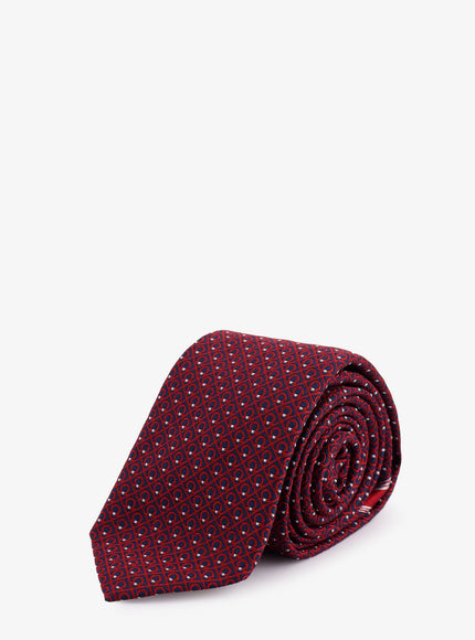 Ferragamo Biella Silk Tie Uni Bordeaux