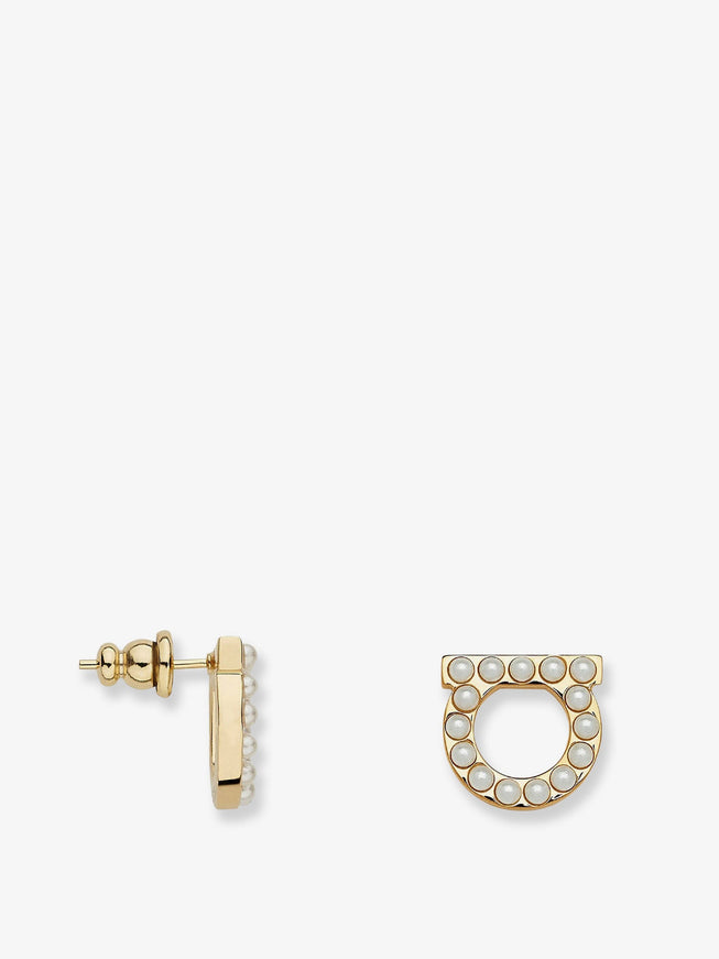 Ferragamo Brass Earrings With Gold Finishes
