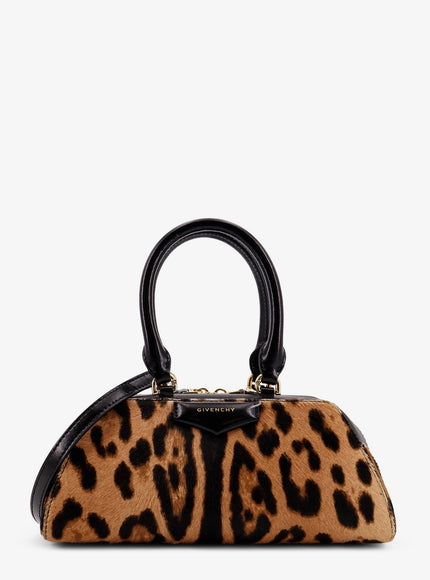Givenchy Antigona East West Mini Pony Skin Crossbody Bag With Animal Print Uni Black Beige