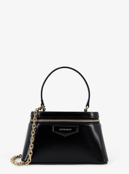 Givenchy Vanity Antigona Leather Handbag With Lettering Logo On The Front Uni Black