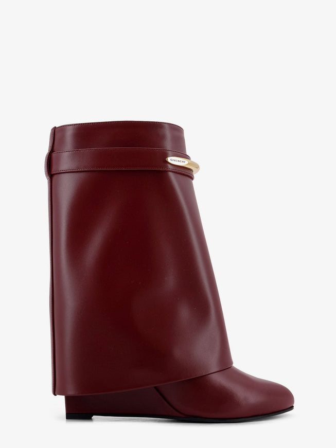 Givenchy Shark Leather Boots Burgundy