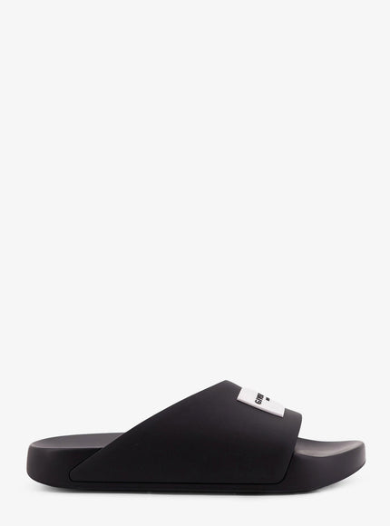 Givenchy Rubber Slide With Logo Lettering Patch Black