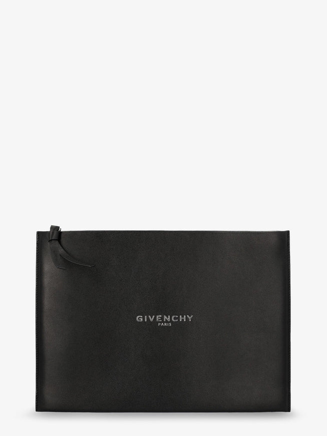 Givenchy Leather Clutch Bag With Lettering Logo On The Front Uni Black