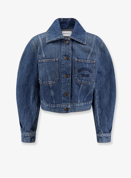Givenchy Denim Jacket With Logo Embroidery Medium Blue